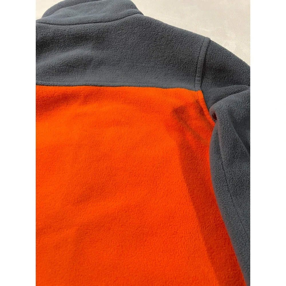 Columbia Kids Fleece Jacket Orange Gray Full Zip Youth Size L 14 16